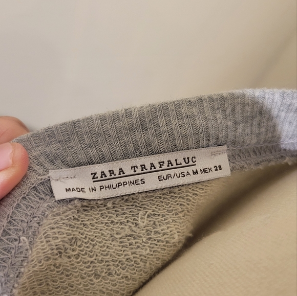 ZARA sweatshirt midi dress with metallic skirt in size M - Picture 3 of 7